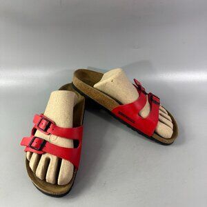 Birkenstock Ibiza Birko-Flor Tango Red Patent Sandals Women's Size 39